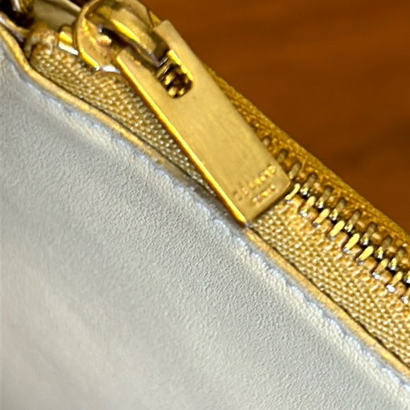 Authentic Céline Cabas Leather Clutch Bag Metallic Zippered Pouch - Picture 8 of 15